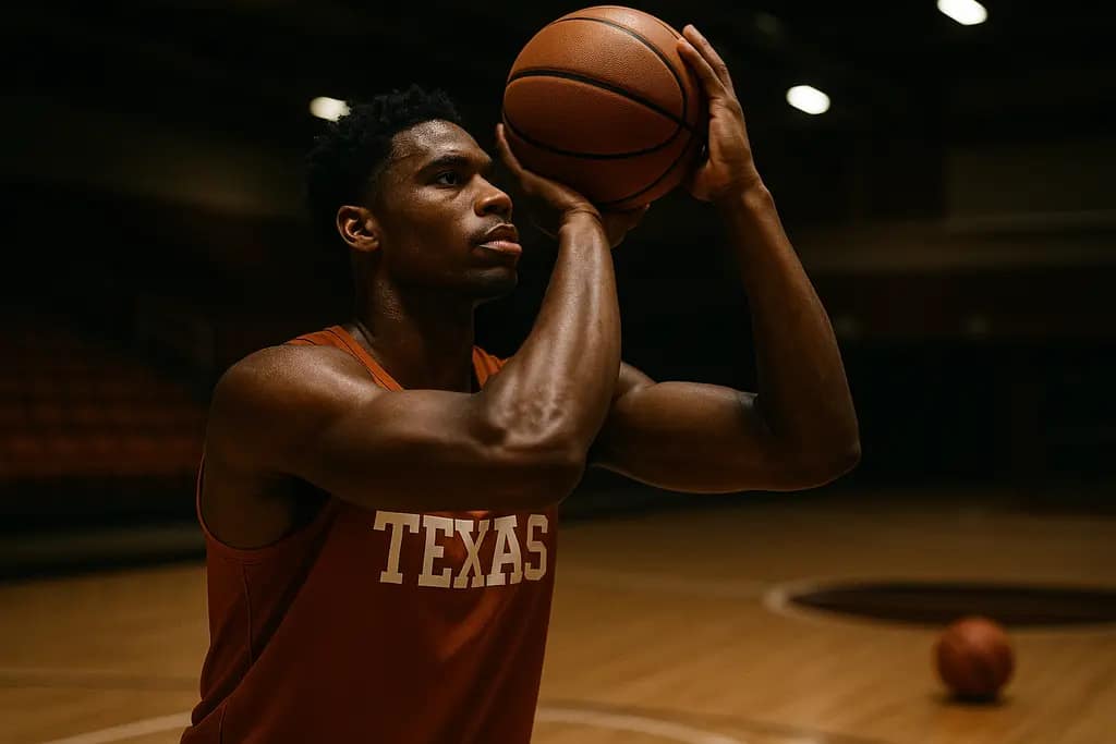 Texas roster newcomers practicing together on an Austin basketball court
