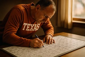 Texas Recruiting board with coaches evaluating wings and guards in a college gym