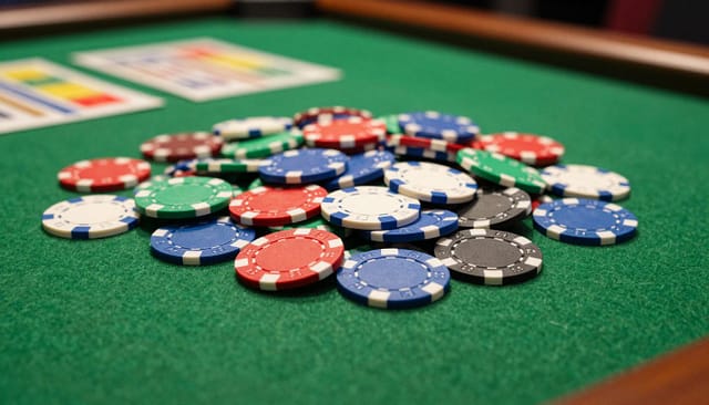 land based sportsbook cash chips on green felt land based sportsbook cash chips on green felt