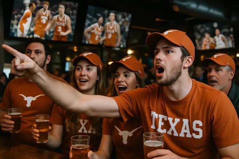 College basketball players fighting for a rebound in a postseason setting